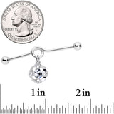 14G Clear Gem Classic Clover Dangle Project Bar 38mm