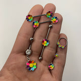 20G 5/16 Rainbow Hippie Flower Nose Hoop
