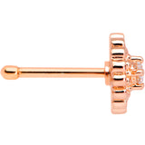 20G 5/16 Clear CZ Gem Rose Gold Tone Heart Love Nose Bone