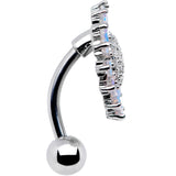 Clear Aurora CZ Gem Sunflower Belly Ring