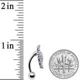 Clear Aurora CZ Gem Sunflower Belly Ring