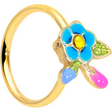 20G 5/16 Yellow Gem Gold Tone Neon Flower Nose Hoop