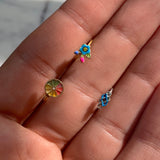 20G 5/16 Yellow Gem Gold Tone Neon Flower Nose Hoop