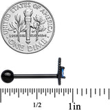 Aqua Gem Black Alien Barbell Tongue Ring