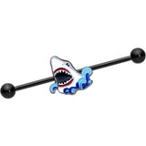 14G Black Shark Bite Industrial Barbell 38mm