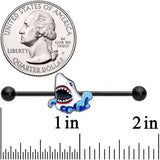 14G Black Shark Bite Industrial Barbell 38mm
