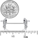 14G 5/8 Clear Black Gem Shark Barbell Nipple Ring Set