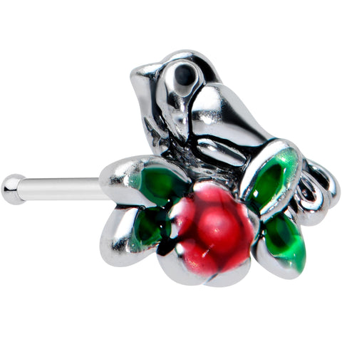 20G 1/4 Perching Bird Flower Nose Bone