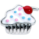 20G 5/16 Red White Sprinkle Cherry Cupcake L Shaped Nose Ring