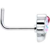 20G 5/16 Red White Sprinkle Cherry Cupcake L Shaped Nose Ring