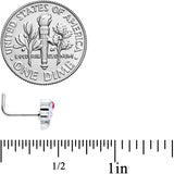 20G 5/16 Red White Sprinkle Cherry Cupcake L Shaped Nose Ring