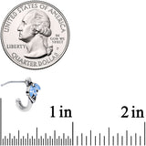 20G 5/16 Blue Faux Opal L Shaped Faux Hoop Nose Ring