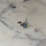 20G 5/16 Blue Faux Opal L Shaped Faux Hoop Nose Ring