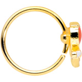 20G 5/16 Green Gem Gold Tone Perched Bird Nose Hoop