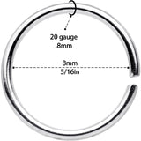 20G 5/16 Seamless Circular Ring Set of 12