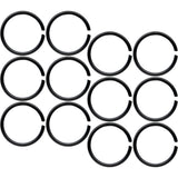 20G 5/16 Black Anodized Seamless Circular Ring Set of 12
