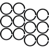 18G 5/16 Black Anodized Seamless Circular Ring Set of 12