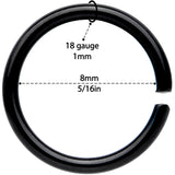 18G 5/16 Black Anodized Seamless Circular Ring Set of 12