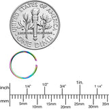 22G 5/16 Rainbow Anodized Seamless Nose Hoop Set of 12