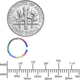 20G 5/16 Rainbow Anodized Seamless Nose Hoop Set of 12