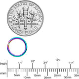 18G 5/16 Rainbow Anodized Seamless Nose Hoop Set of 12