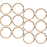 20G 5/16 Rose Gold Tone Anodized Seamless Circular Ring Set of 12