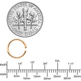 18G 5/16 Rose Gold Tone Anodized Seamless Circular Ring Set of 12