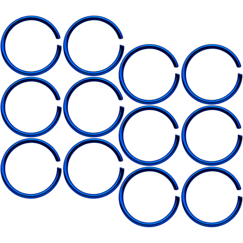 20G 5/16 Blue Anodized Seamless Circular Ring Set of 12