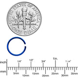 20G 5/16 Blue Anodized Seamless Circular Ring Set of 12