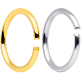 18G 5/16 Steel Gold Tone Anodized Seamless Circular Ring Set of 12