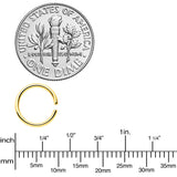 18G 5/16 Steel Gold Tone Anodized Seamless Circular Ring Set of 12