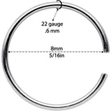 22G 5/16 Steel Black Anodized Seamless Circular Ring Set of 12