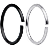 20G 5/16 Steel Black Anodized Seamless Circular Ring Set of 12