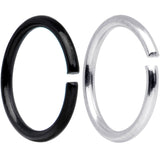 18G 5/16 Steel Black Anodized Seamless Circular Ring Set of 12