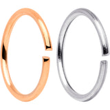 20G 5/16 Steel Rose Gold Tone Anodized Seamless Circular Ring Set of 12