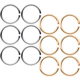18G 5/16 Steel Rose Gold Tone Anodized Seamless Circular Ring Set of 12