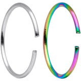 22G 5/16 Steel Rainbow Anodized Seamless Circular Ring Set of 12