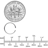 22G 5/16 Steel Rainbow Anodized Seamless Circular Ring Set of 12