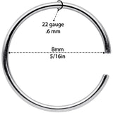 22G 5/16 Blue Anodized Steel Seamless Nose Hoop Set of 12
