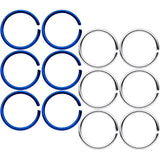 20G 5/16 Blue Anodized Steel Seamless Nose Hoop Set of 12