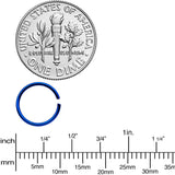 20G 5/16 Blue Anodized Steel Seamless Nose Hoop Set of 12