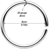 20G 5/16 Blue Anodized Steel Seamless Nose Hoop Set of 12