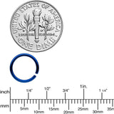 18G 5/16 Blue Anodized Steel Seamless Nose Hoop Set of 12