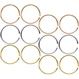 22G 5/16 Gold Tone Rose Gold Tone Anodized Seamless Circular Ring Set of 12