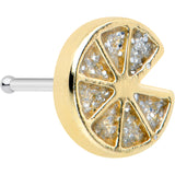 20G 1/4 Clear Gem Gold Tone Orange Tasty Fruit Nose Bone