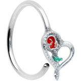20G 5/16 Open Heart Rose Valentines Day Nose Hoop