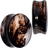 Clear Brown Glass Boho Saddle Plug Set