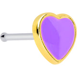 20G 5/16 Purple Heart Valentines Day Nose Bone