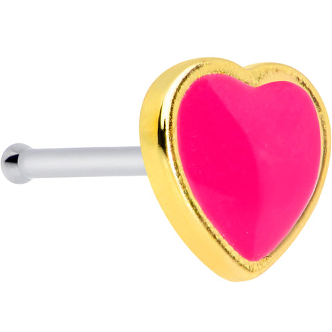 20G 5/16 Red Heart Valentines Day Nose Bone