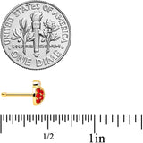 20G 7mm Red Gem Gold Tone Ladybug Nose Bone